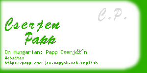 cserjen papp business card